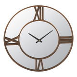 Creative Co-op Ec0351 Reloj De Pared Con Espejo De Metal Y A
