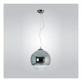 Lampara Colgante Globo Cromo M Apto Led Deco Moderno Gmg.