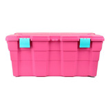 Baul Caja Organizadora Plastico 100 Lts - Garageimpo Color Rosado Toybox