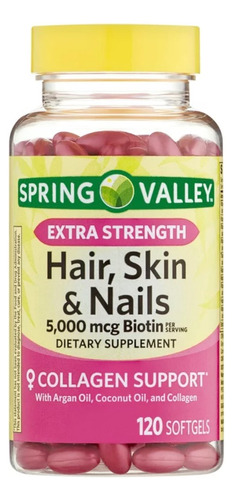 Hair Skin Nails Spring Valley® Colágeno Biotina 120 Softgels