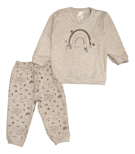 Pijama Bebe Invierno Algodon 100% Conjunto Arcoirirs