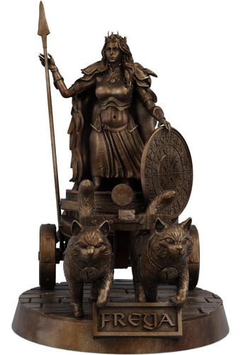 Estátua Imagem Freya Nórdica - Versão Grandiosa - Carruagem