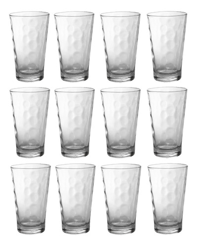 Juego De Vasos De Vidrio Durax Bubbles 420 Cc X 24 Unidades