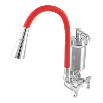 Torneira De Parede Com Filtro Gourmet Luxo Cone Jato Duplo Cor Vermelho