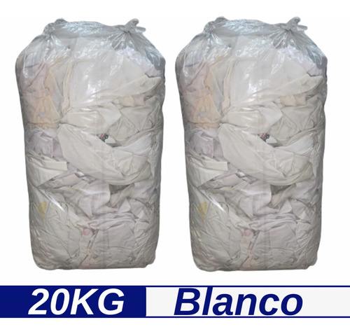 Trapo Limpieza Industrial - Blanco 70% Algodón 20 Kg