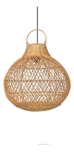 Lampara Colgante Techo Ratán Rattan Ø40 X40 Fibras Naturales