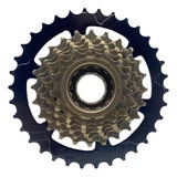 Catraca Roda Livre 7v Megarange 13-34d Rosca Evolo Bike Mtb Cor Dourado/preto Quantidade Máxima De Dentes 34 Quantidade Mínima De Dentes 13