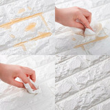 Gf Casa Decor  Placa 3d Cor Branco Kit 15 Autocolante Revestimento Tijolinho