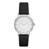 Reloj Mujer Skechers Glyndom De Piel Color De La Correa Negro