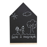 Lousa De Parede Quadro Negro Casinha Infantil Grande 100x70