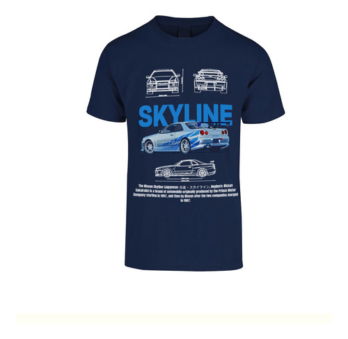 Playera Camiseta Carro Gtr R34 Skyline Nissan Fireskull Moda