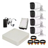 Kit Cctv Videovigilancia 4 Camaras Audio 2mp +3tb Disco Duro