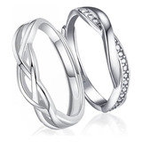 Anillos Compromiso Parejas Infinito Amor Plata Fina 925