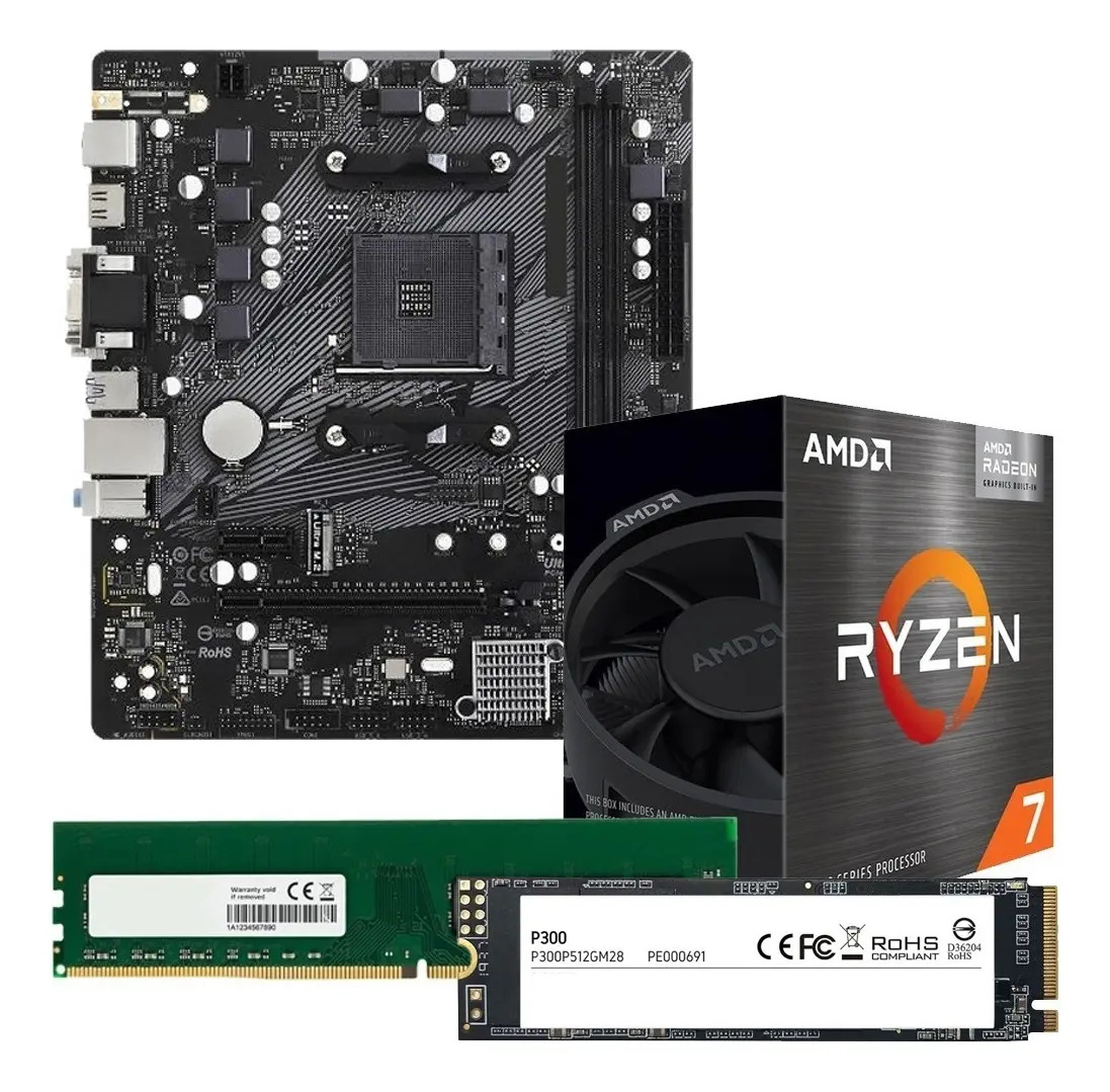 Combo Ryzen 7 5700g + A520/b450 + 8gb + Ssd Nvme 240gb