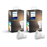 Pack Philips Hue 2 Ampolletas Led Hue Gu10 Blanco Calido