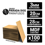 100 Placa Quadro Chapa Mdf Cru 3mm 20x28.7 Artesanato