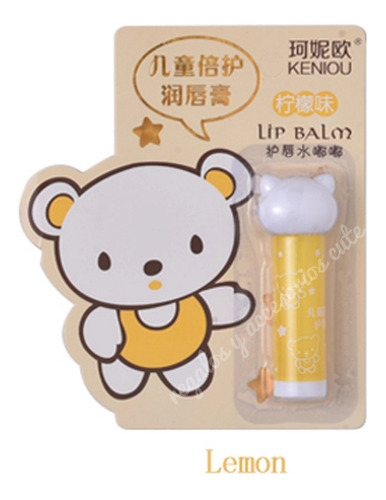 Baby Lip Balm Kawaii Osito Hidratante Incoloro