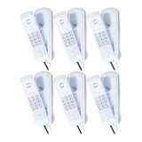 Kit 06 Telefones Com Fio Gôndola Branco Tc 20 Intelbras