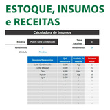 Planilha Excel Controle De Estoque , Receitas E Ingredientes