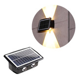 Aplique Solar Impermeable Exterior 4 Leds Calido Exterior