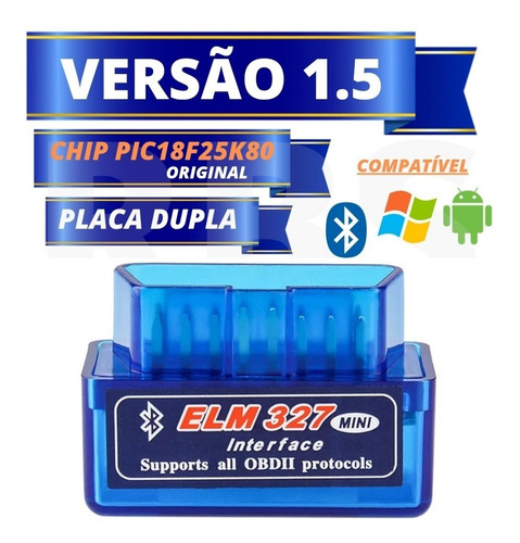 Scanner Obd2 Bluetooth V1.5 Placa Mais Completa Pic18f25k80 