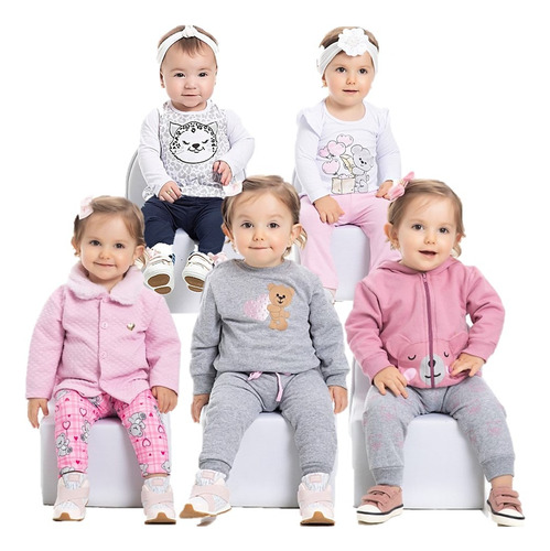 Kit 5 Conjuntos Infantil Menina Menino Atacado Inverno