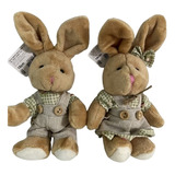 Mini Coelhos De Páscoa 15cm -1 Casal