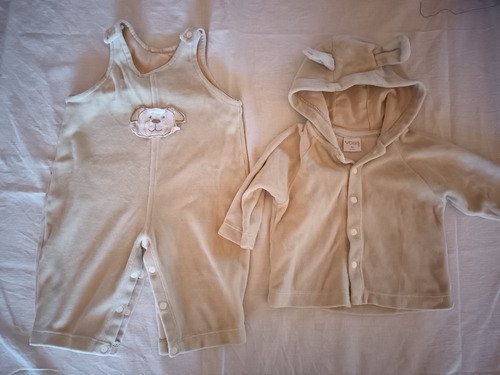 Conjunto Enterito Campera Marca Voss Talle 12 Meses Beige