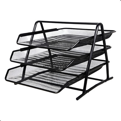 Organizador De Mesa 3 Bandejas Documento Papel Escritório