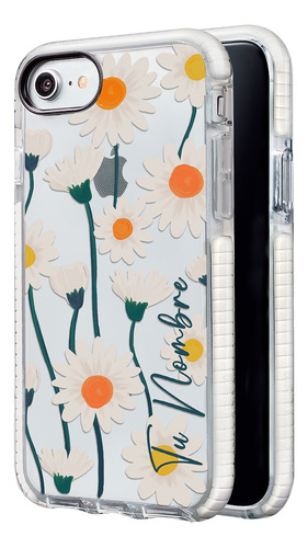 Funda Para iPhone Con Nombre Para Mujer Flores Margaritas