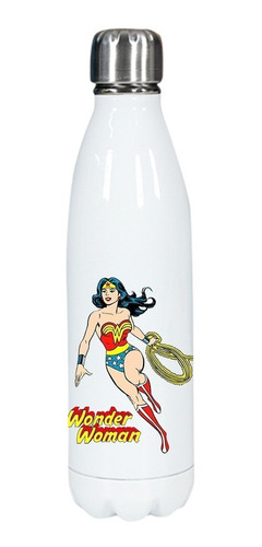 Botella Blanca Acero Inoxidable -  Mujer Maravilla