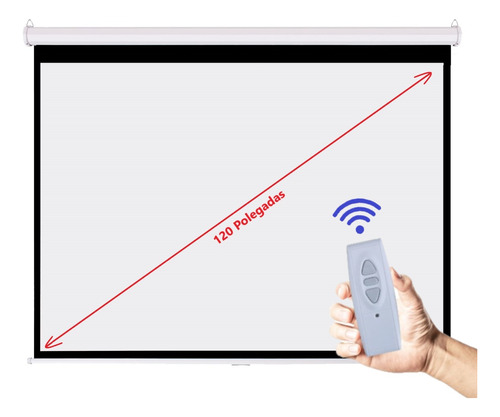 Tela Telão Retratil Projetor Projeção Elétrica Parede E Teto