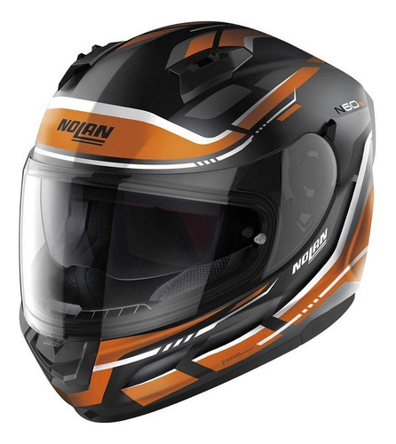 Casco Integral Nolan N60-6 Lancer Negro + Naranja Mate Bamp