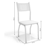 Conjunto Kit 2 Cadeiras Munique Kappesberg Sala De Jantar Cozinha Escritório Metal Cromado Forro Branco