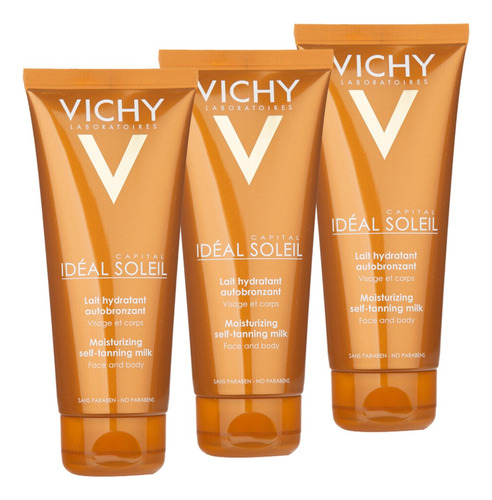 Combo X3  Vichy Ideal Soleil Leche Autobronceante 100 Ml