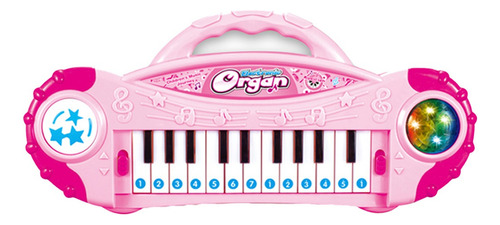 Órgano Musical Piano Infantil Juguete Con Luces Color Rosa Chicle