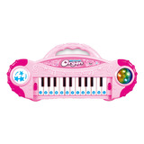 Órgano Musical Piano Infantil Juguete Con Luces Color Rosa Chicle