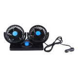 Display De 2 Ventiladores 4  12v Plastico Negro Universal