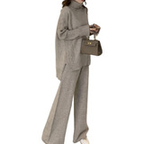 Conjunto De 2 Piezas Chándal Punto Mujer,suéter + Pantalones