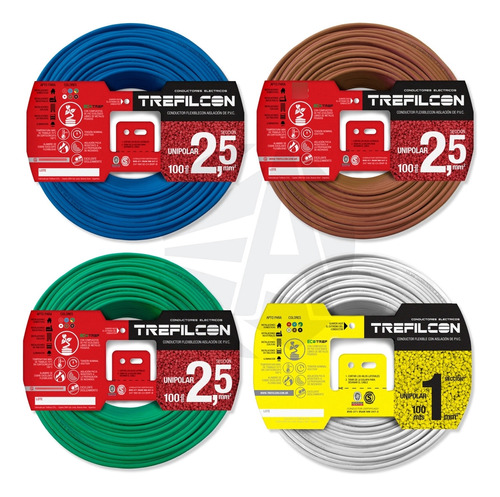 Cable Trefilcon Pack 2.5m Celeste+marron+v/a + 1mm Blanco Ea