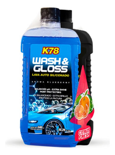 Kit Lavado Autos Motos K78 Shampoo Siliconado + Revividor 