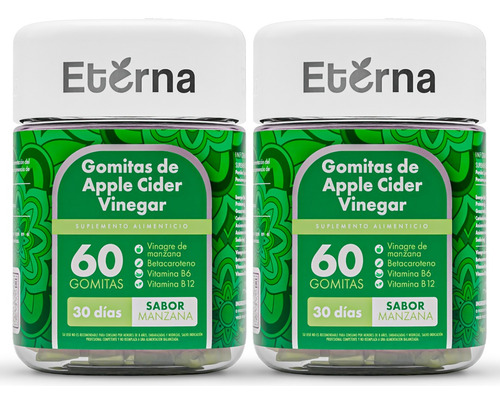 2x Gomitas Eterna De Vinagre De Manzana