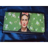 Billetera De Cuero Frida Kahlo Grande Hermosas