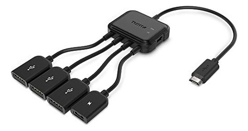 Adaptador Micro Usb Tusita Con Alimentación, 3 Puertos De Ca