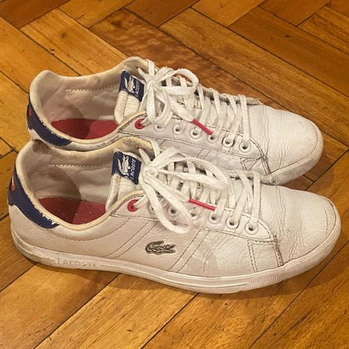 Zapatilla Lacoste Cuero Mujer Suela Goma Talle 37 Usado