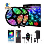 Tira Led Audio Rgb 5050 Kit 10mts Control Fuente Bluetooth