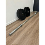 Barra Olímpica Iron Black Con Rulemanes + 40 Kg En Discos