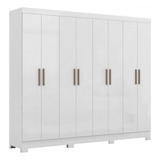 Guarda Roupa Casal 8 Portas 4 Gavetas Paris Maxel Móveis Cor Branco