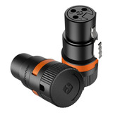 Conector Xlr Fêmea Rotativo Roxtone Lx3f Low Profile Cor Pre