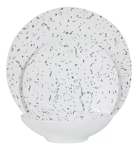 Set Vajilla De Porcelana 18 Piezas 6 Personas Blanco Quartz